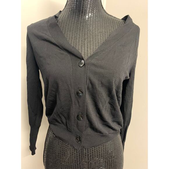 Leith Sweater Pullover Button Up Black S Women's A1 - Picture 1 of 6